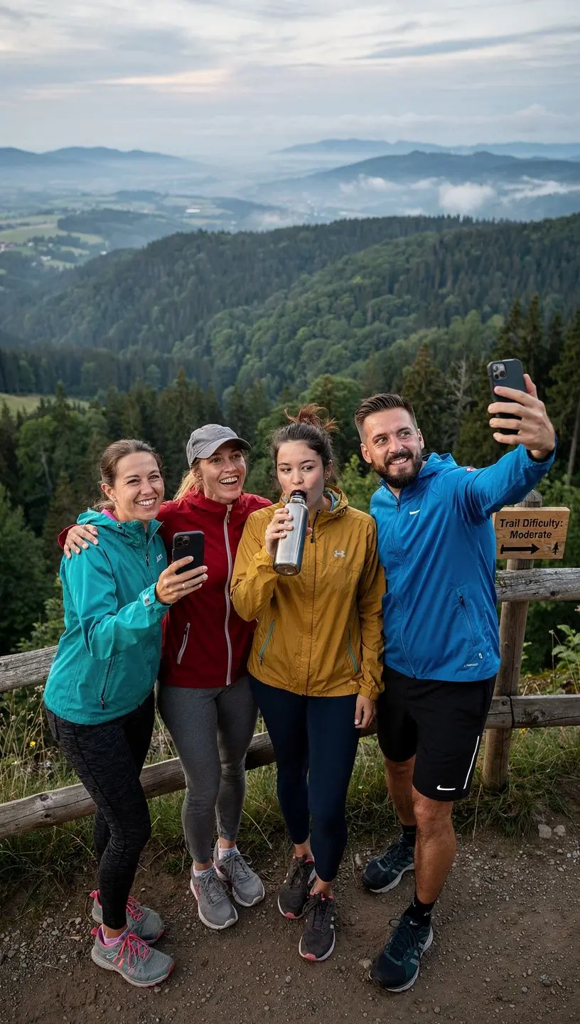 Übersichtskarte einer Wanderregion in Deutschland mit eingezeichneten Schwierigkeitsgraden, Rastplätzen und nahegelegenen barrierefreien Unterkünften.